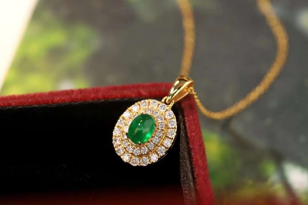 Real sales emerald necklace