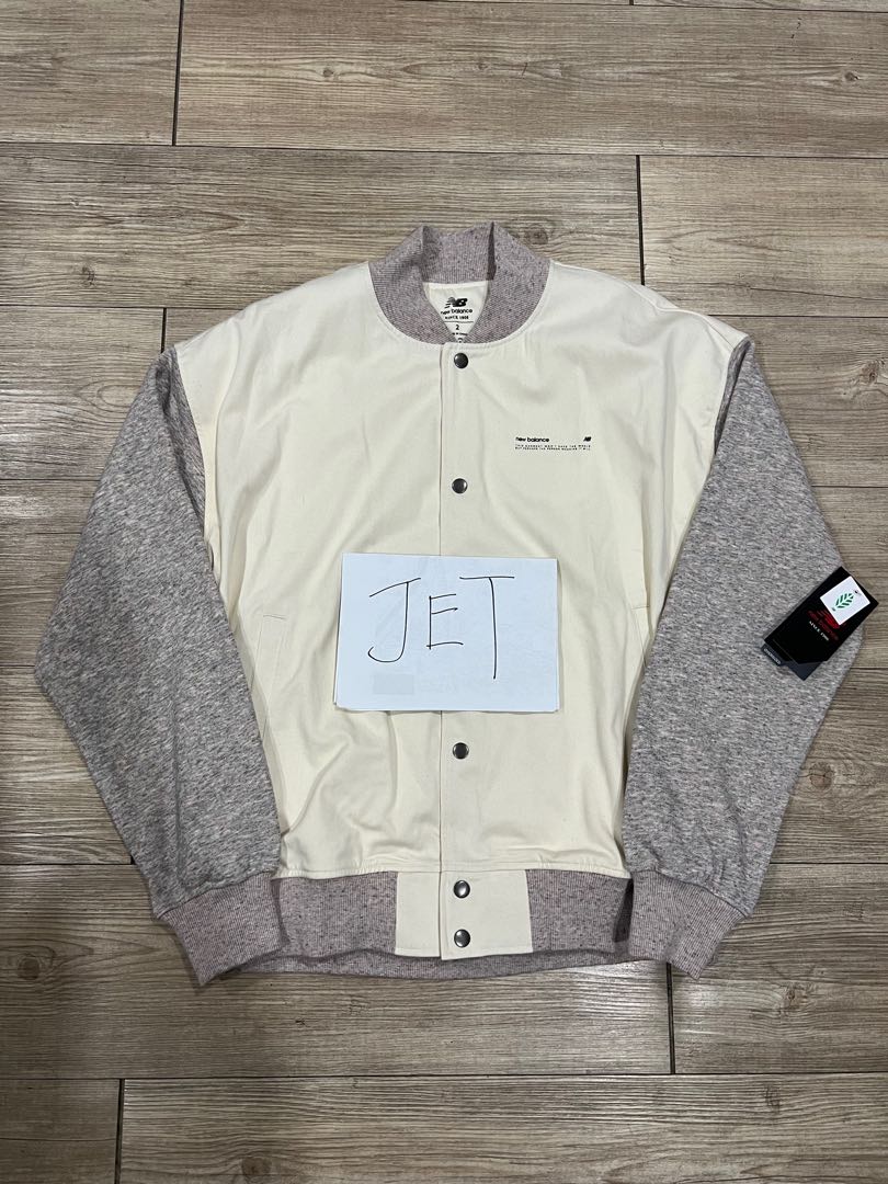 New Balance Unisex Undyed Varsity Jacket Men s Fashion Coats