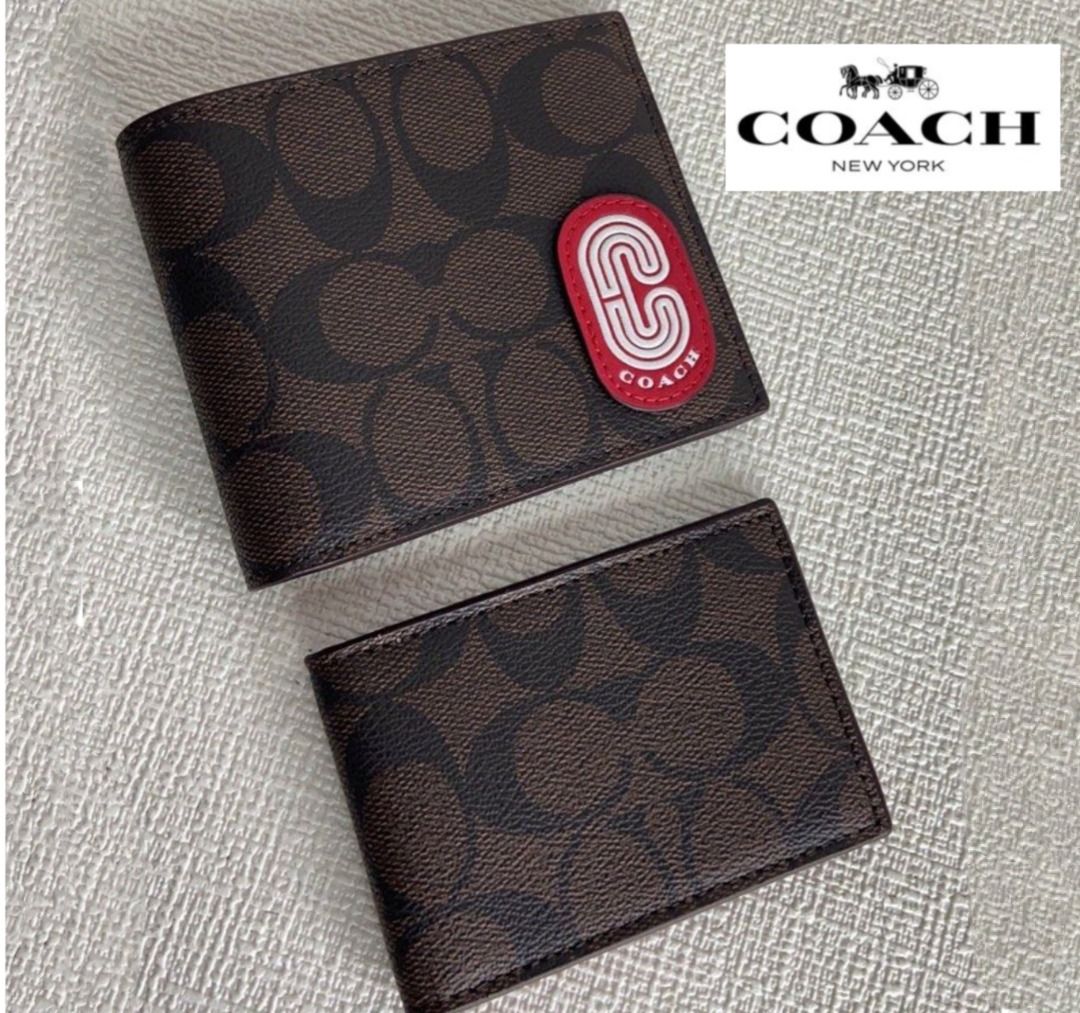 COACH 3 In 1 Wallet With Signature Canvas Interior in Red for Men