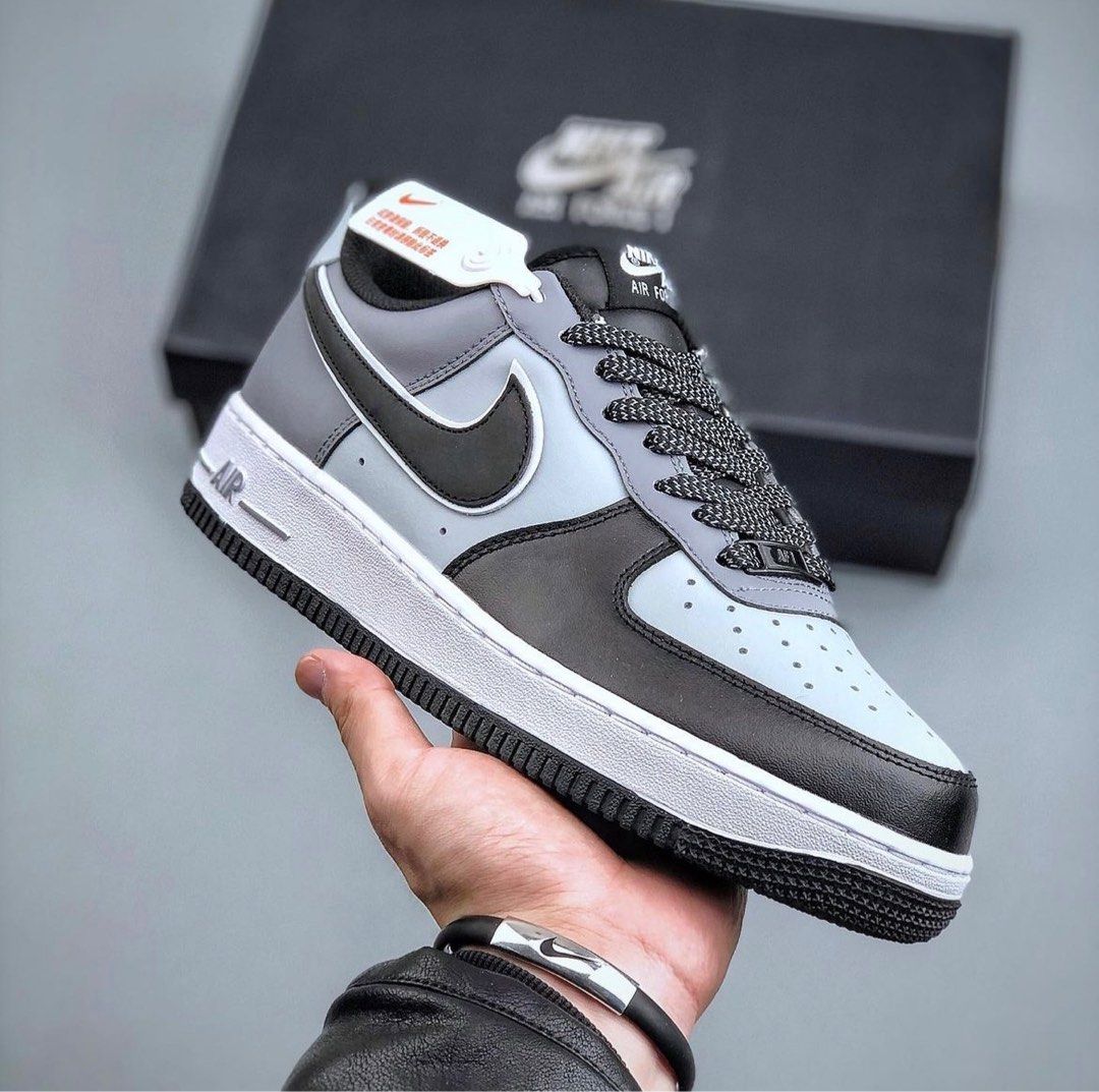 Nike black tick air force 1, Men's Fashion, Footwear, Sneakers on Carousell