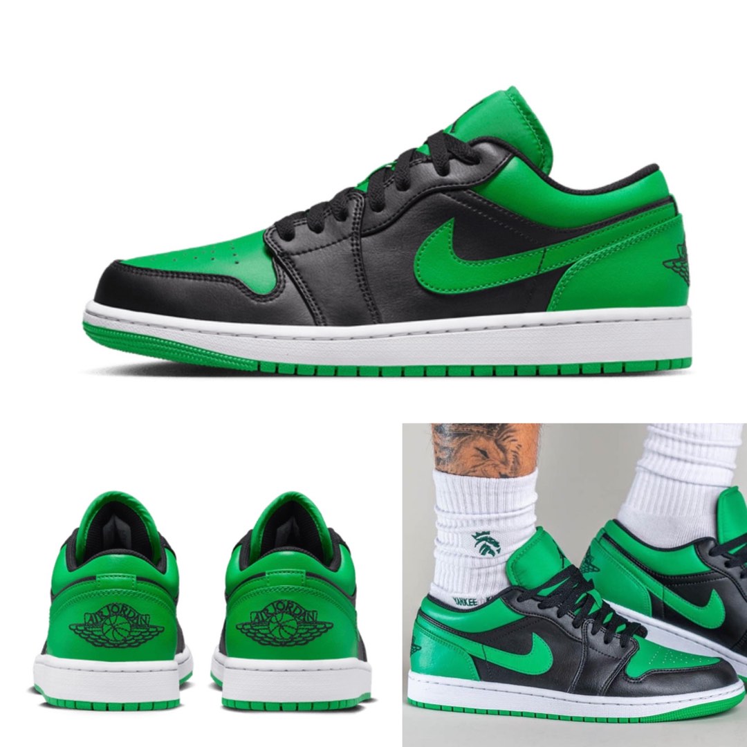 NIKE AIR JORDAN 1 LOW LUCKY GREEN 黑綠低筒AJ1 男款休閒鞋