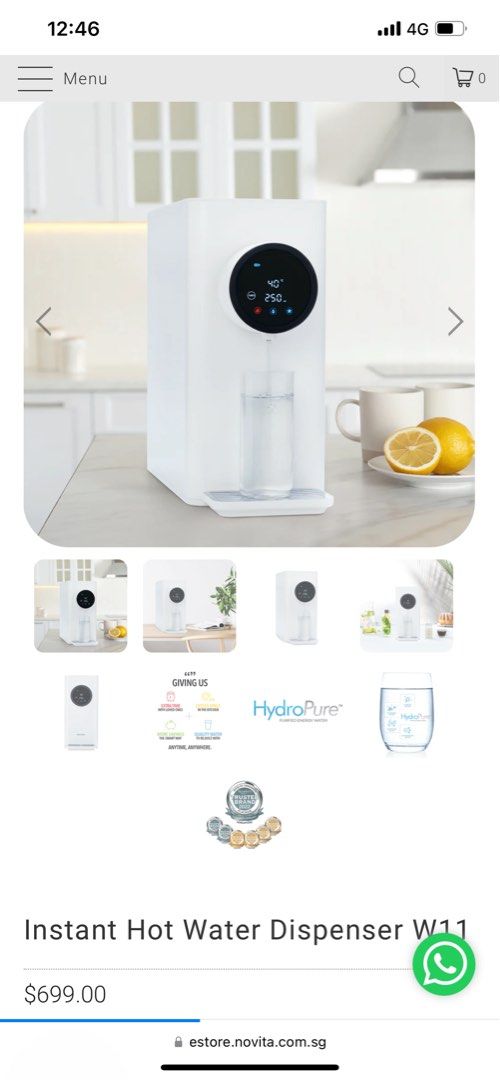 Novita W11 Instant Hot Cold Water Dispenser, TV & Home Appliances