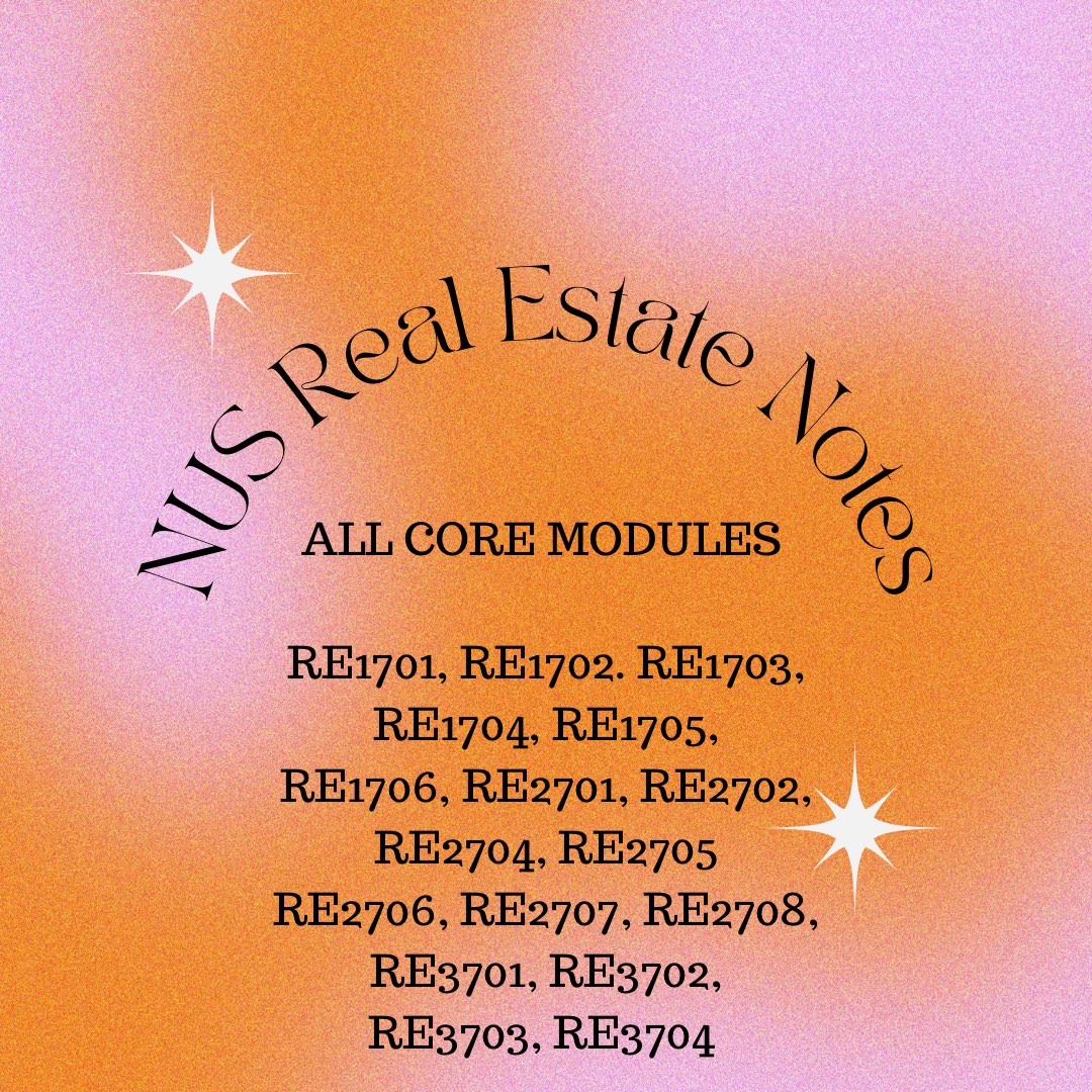 NUS real estate selfmade notes + pyp, Everything Else on Carousell