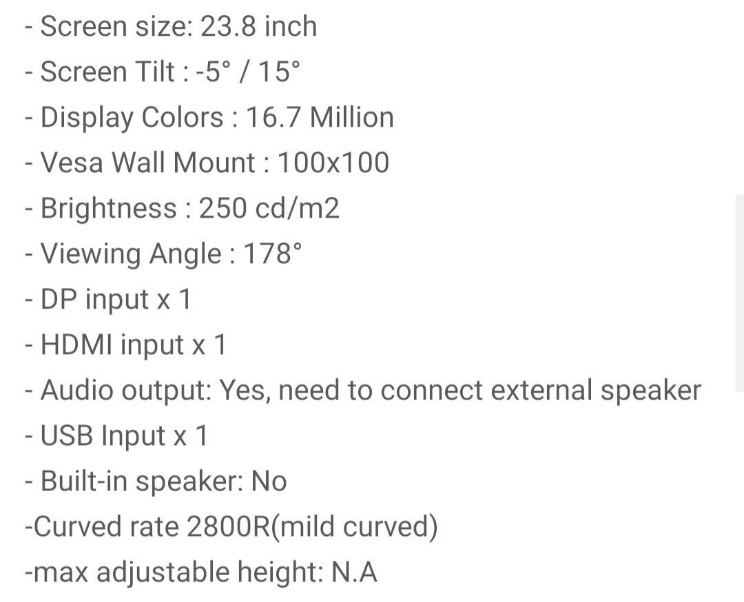 OHHO Curved Monitor 144Hz, Computers & Tech, Parts & Accessories ...