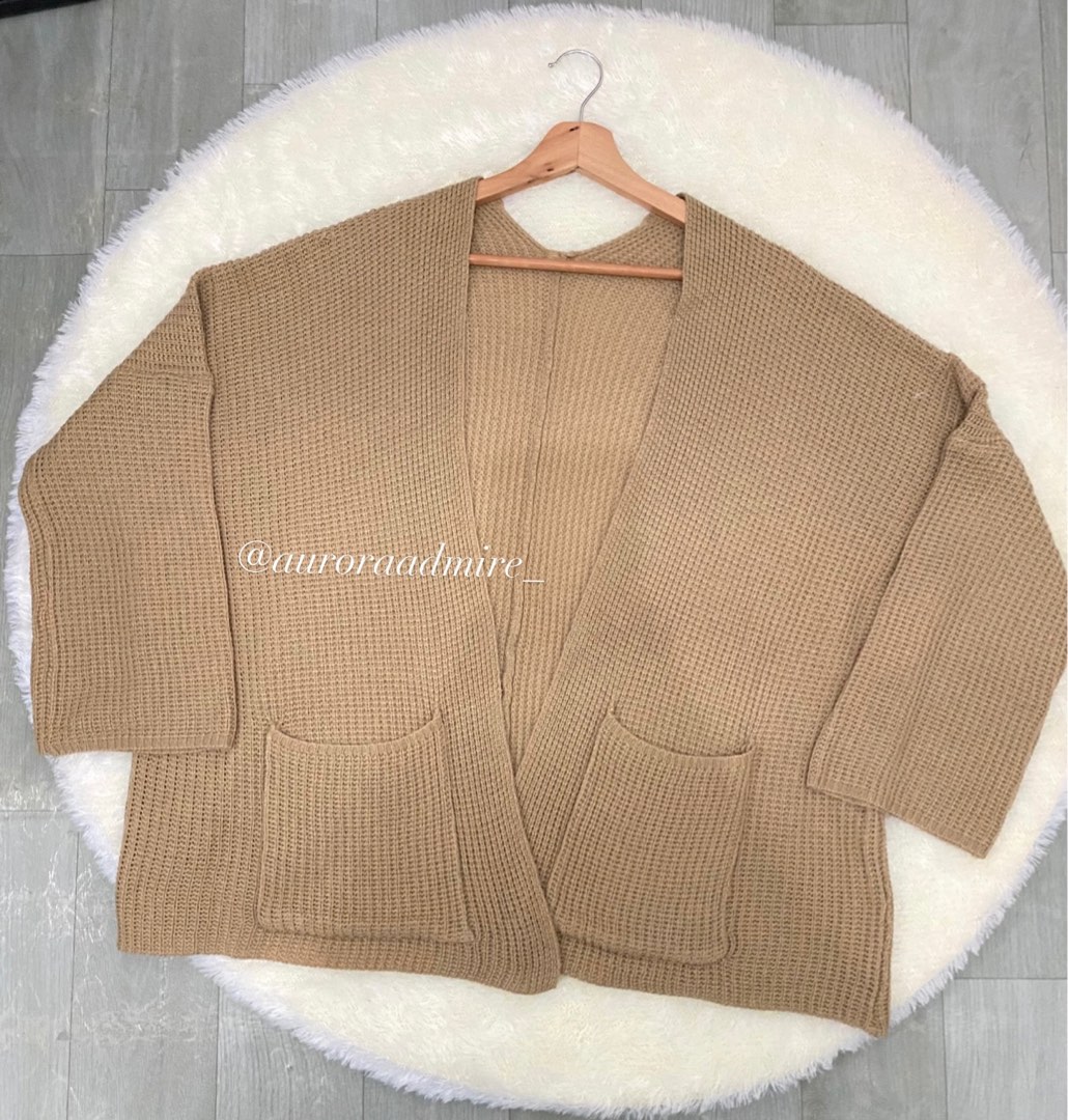 Oversized Knit Outer, Fesyen Wanita, Pakaian Wanita, Baju Luaran di ...