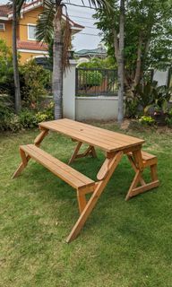 Picnic Outdoor Table Convertible to Bench