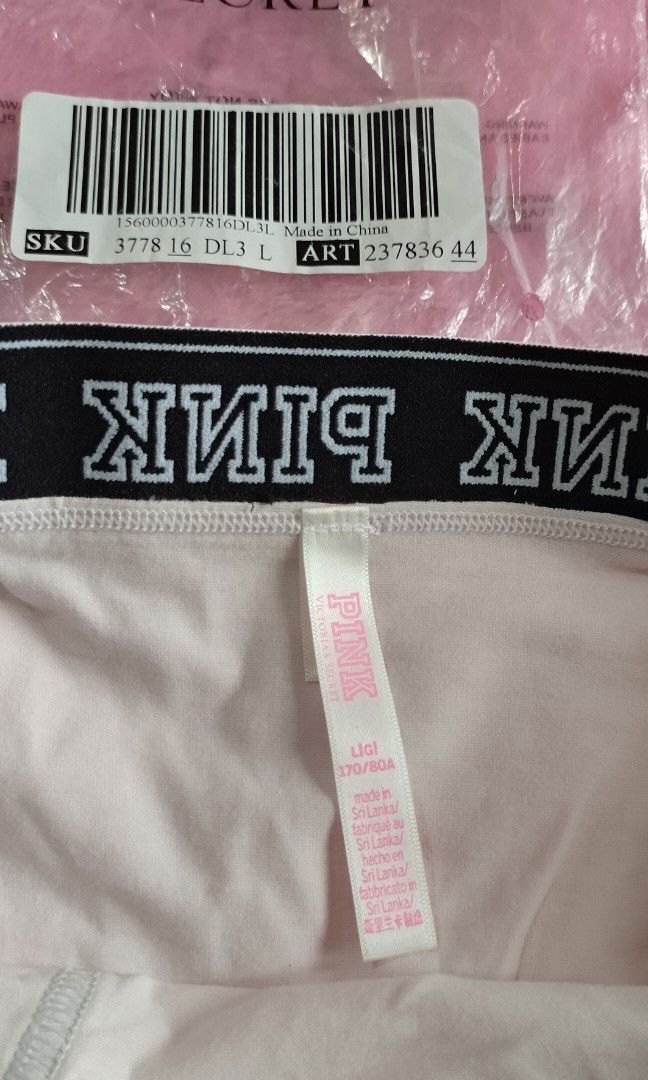 VS VICTORIA'S SECRET PINK logo cotton boy shorts boyleg grey pink underwear  panties panty, Women's Fashion, New Undergarments & Loungewear on Carousell