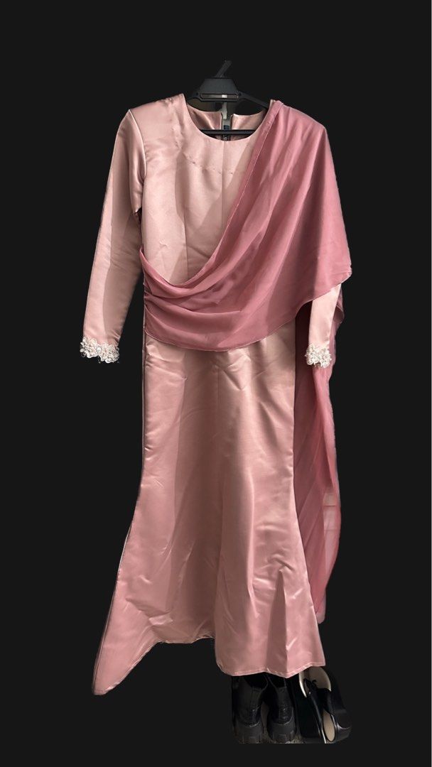 Dress with shawl attached shop