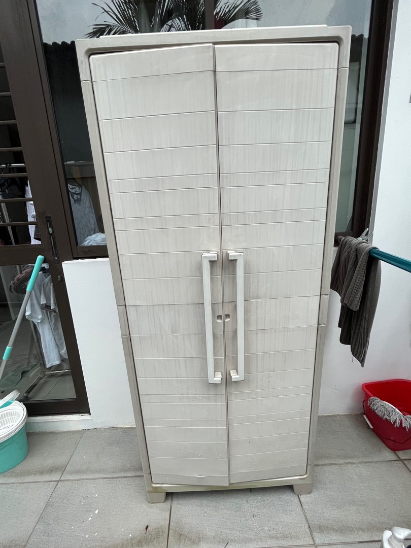 Plastic outdoor cupboard, Furniture & Home Living, Furniture, Shelves