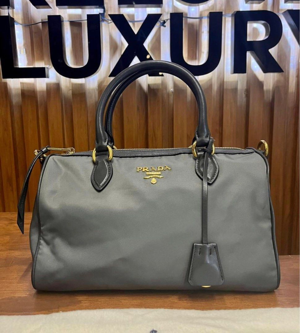 Prada Speedy Nylon Grey Bag Luxury Bags Wallets on Carousell