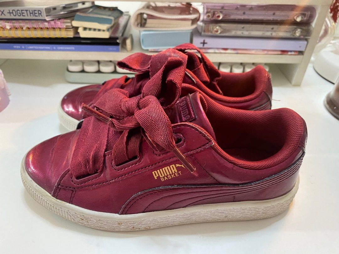 Puma shoes - heart glam jr red, Women's Fashion, Footwear, Sneakers on Carousell