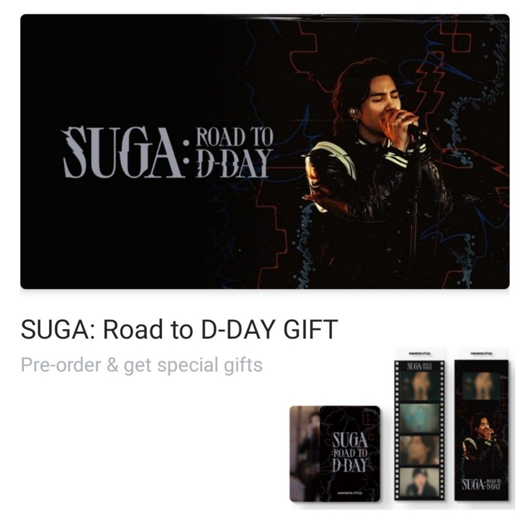 EVENT> SUGA: ROAD TO D-DAY WITH WEVERSE SHOP SPECIAL GIFTS #BTS 