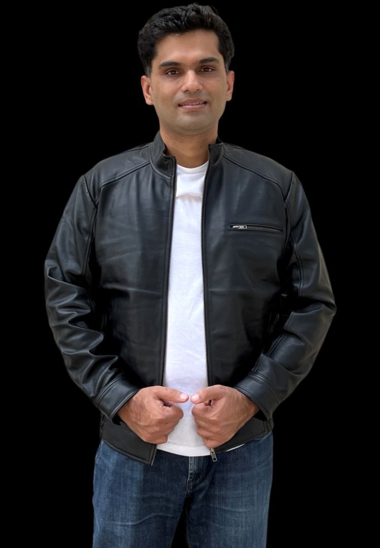 Men's authentic leather jacket on sale