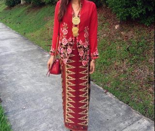 Red kebaya with skirt