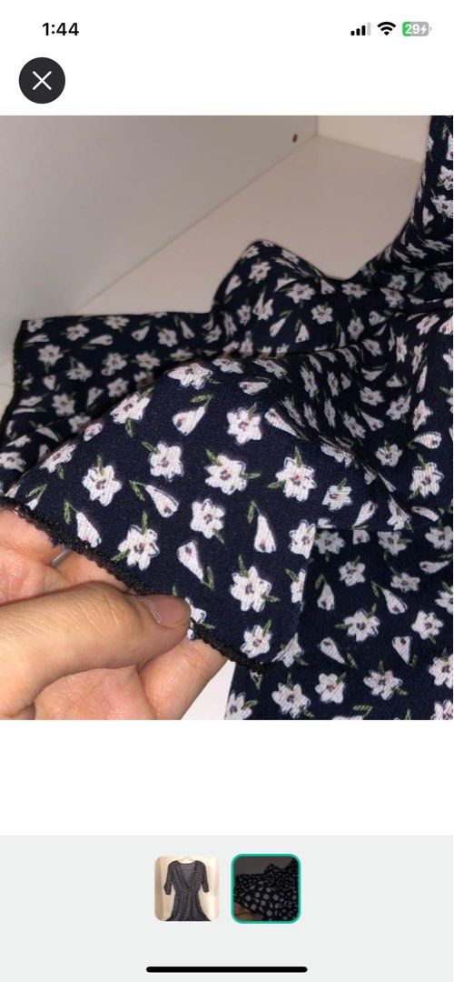 Retro Style Midi Dress (Category: Dresses) located in Makati City. Submitted by bilzer (Listing ID 1226550125, Image 2). Description: Fits XS-M Daisy Print Vneckline Cinch waist Flounce skirt Very dainty and perfect for travels Best fits S-M Bought in Korea for 1000 Pesos.
