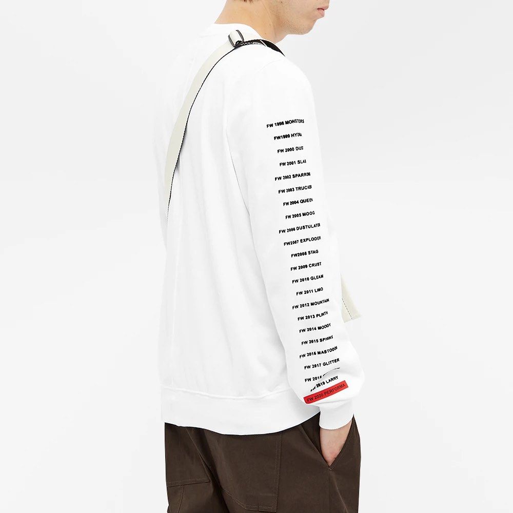 Rick Owens drkshdw printed arms crew sweat 白色長袖上衣, 男裝