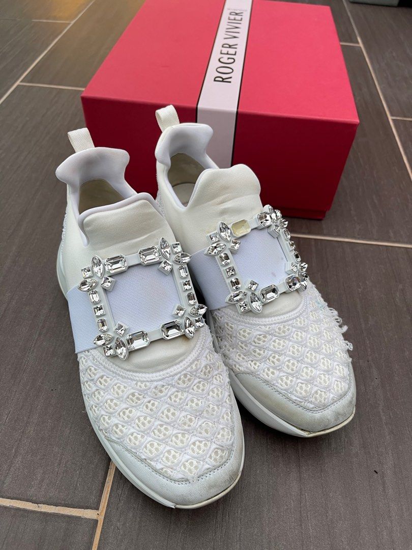 Roger Vivier white sneakers 38 full set Carousell