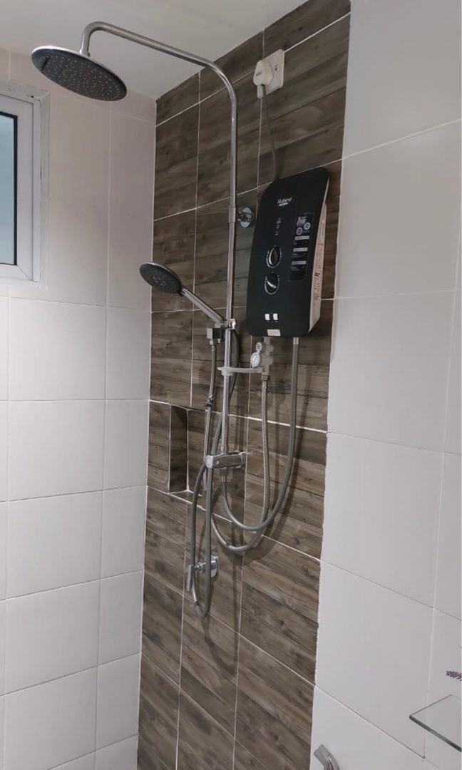 Rubine Water Heater with Pump and Rain Shower Head, TV & Home