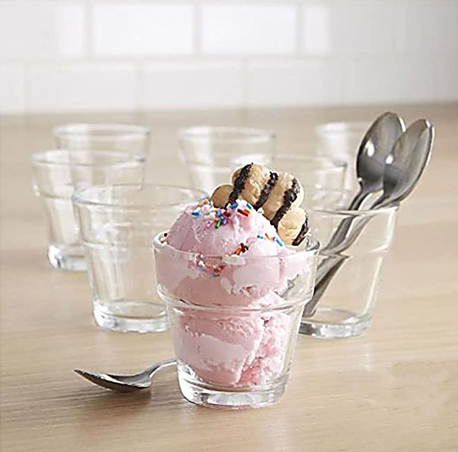 Set 16 Pezzi Bicchierini Parfait In Vetro Libbey Just Dessert - 8 Bicchieri E 8 Cucchiaini Inox, Lavabili In Lavastoviglie - 6