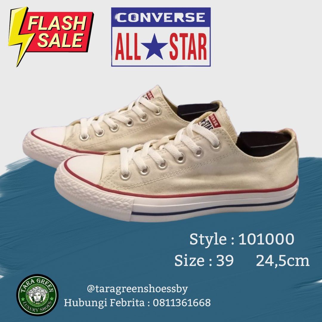 Sepatu Converse Chuck Taylor 70s Low White 101000 Size 39 Fesyen