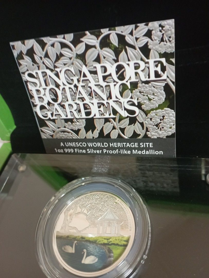 Singapore botanic gardens 1oz 999 fine silver proof - like medallion ...
