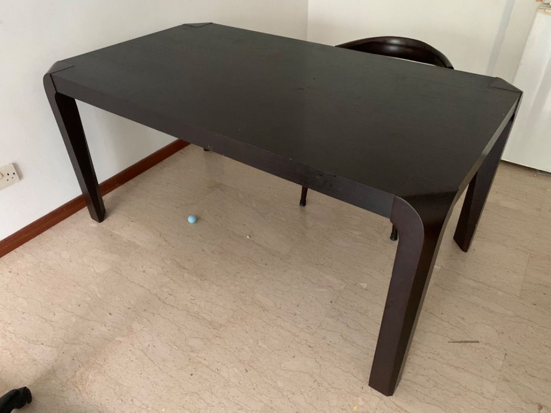 Special edition solid Matt texture wood Dining table with 3 chairs ...