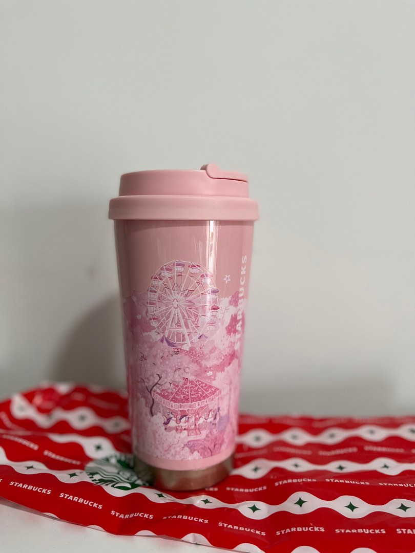 Starbucks Cherry Blossom Fountain Stainless Steel Tumbler 16oz