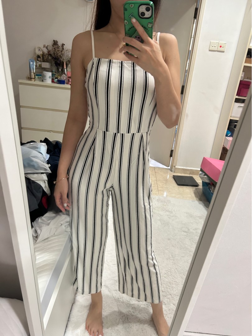 Bershka top jumpsuit striped
