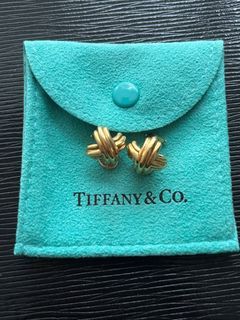 Tiffany & Co 18K Yellow Gold Signature X Vintage Earrings