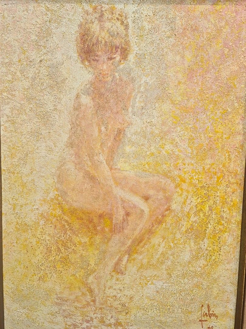 Vintage Luis Fabian painting (Category: Art & Prints) located in Makati City. Submitted by harvesting_game (Listing ID 1226565009, Image 2). Description: This 1969 nude by Luis Fabian is an oil on canvass painting is a series from his Nude series. This was taken from the estate of a relative in New York city. Sized at 21 in. x 27 in. No Provenance or COA exists except to say that it used to hang in her NYC apartment as early as the late 1980's. T