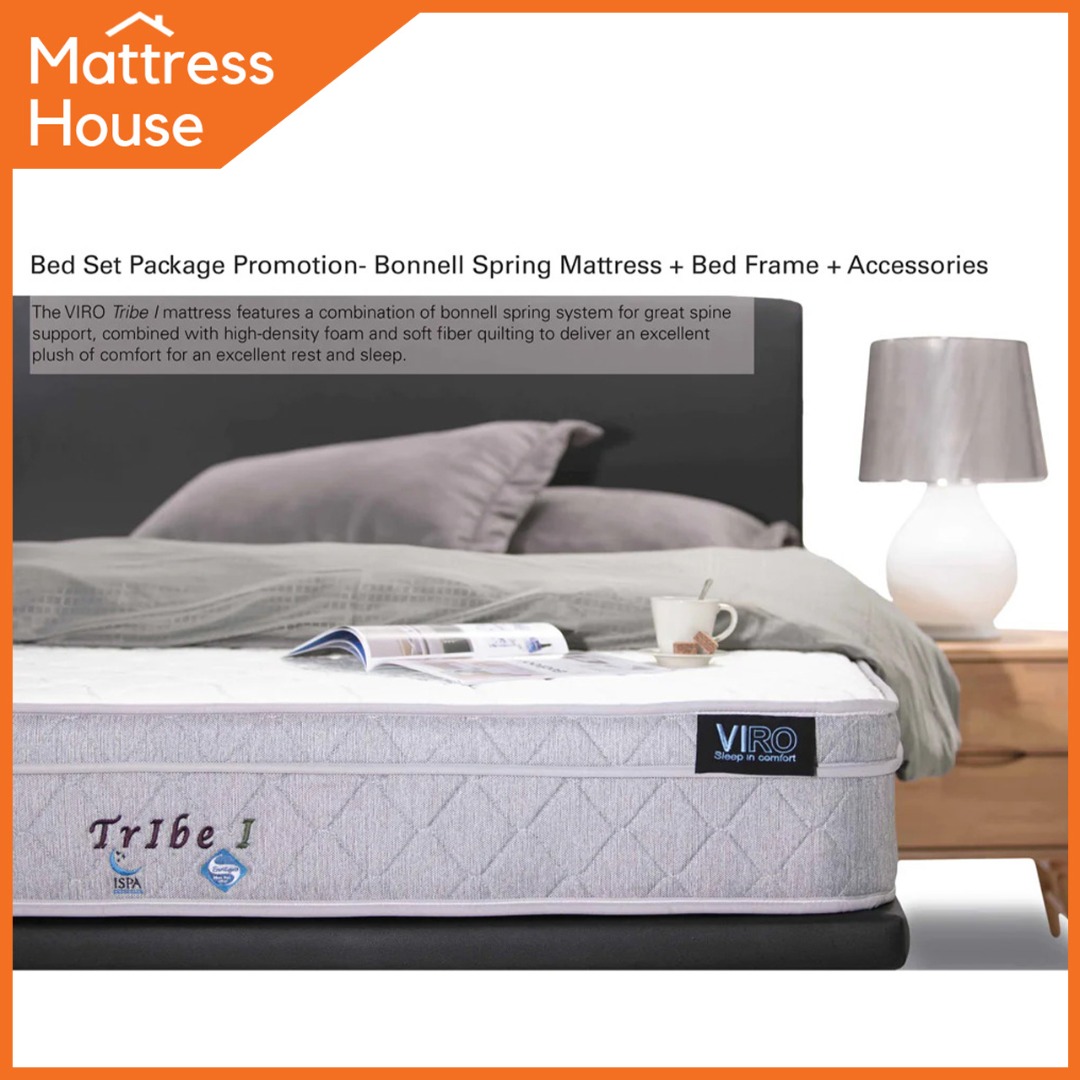 Viro Tribe I Spring Mattress + Bedframe Bundle Promo, Furniture & Home