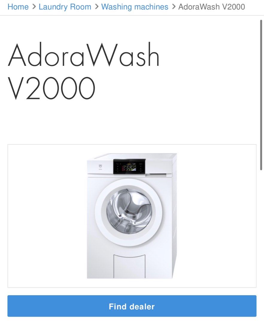 VZug Adora Wash V2000 (Brand New) , TV & Home Appliances, Washing