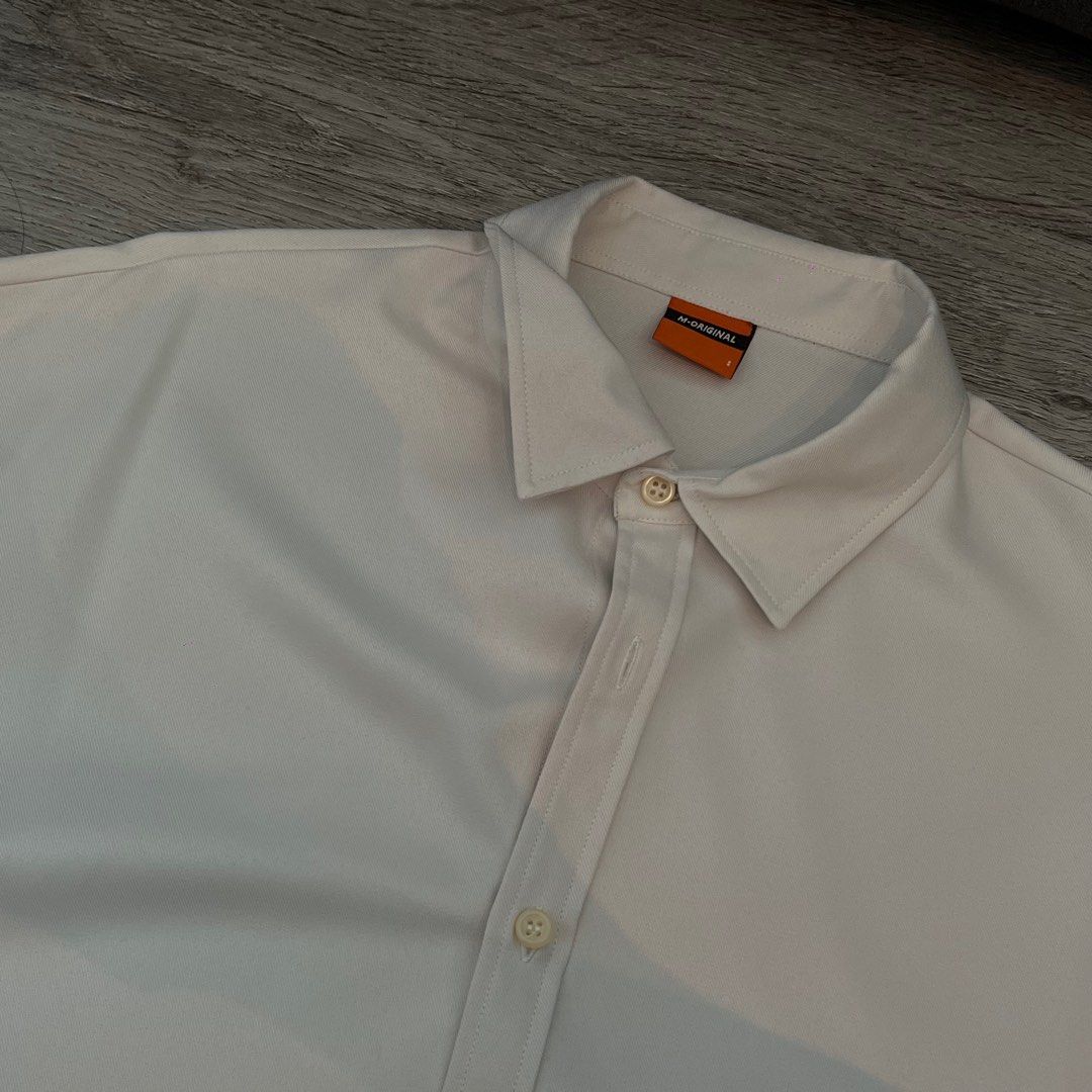 White long sleeve clearance button down polo shirt