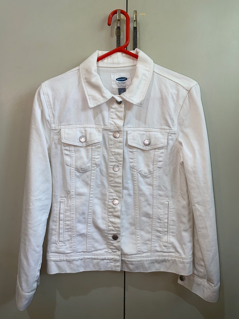 Unisex White Regular Denim Jacket main image 0