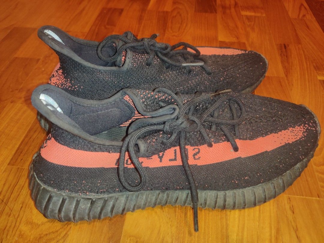 Yeezy 350v2 Core Black Red Men s Fashion Footwear Sneakers on