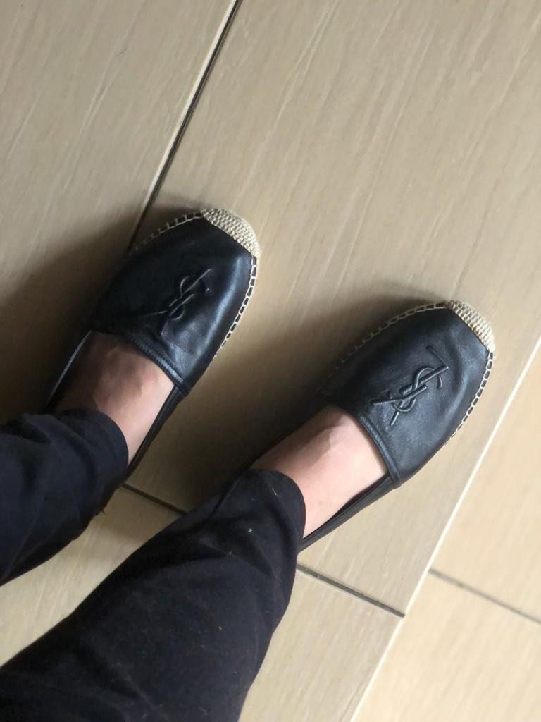 Ysl black leather espadrilles hotsell