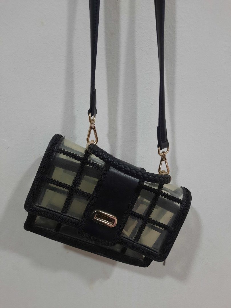 Zara black transparent bag clearance