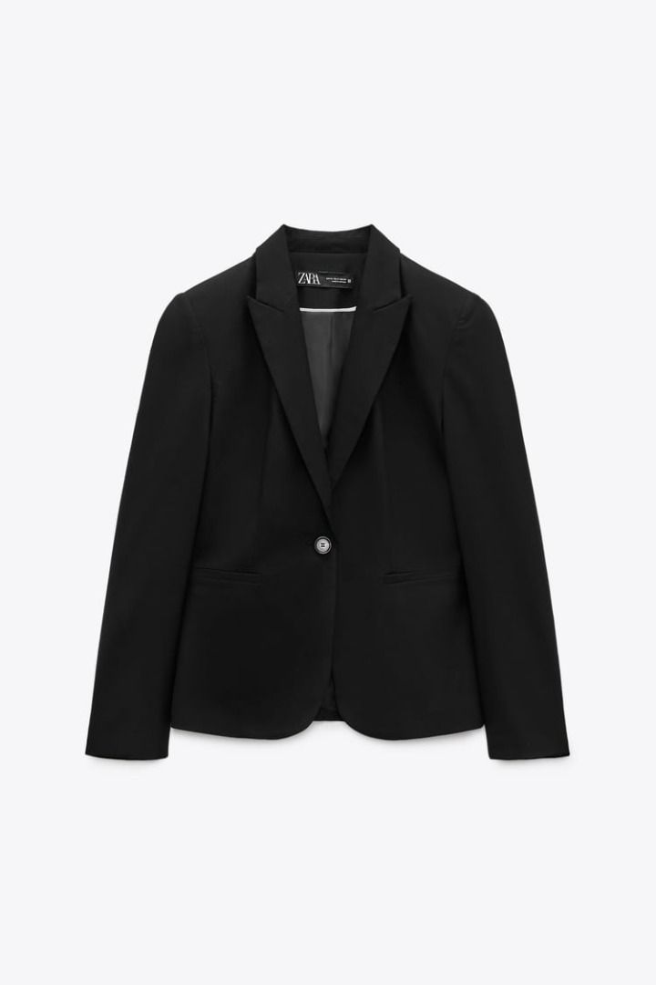 Zara basic black blazer best sale
