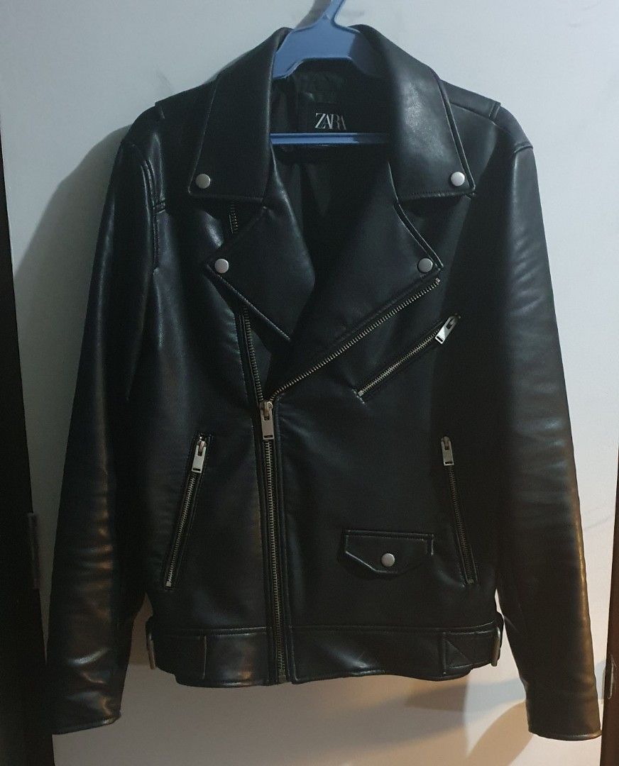 Zara Faux Leather Biker Jacket on Carousell