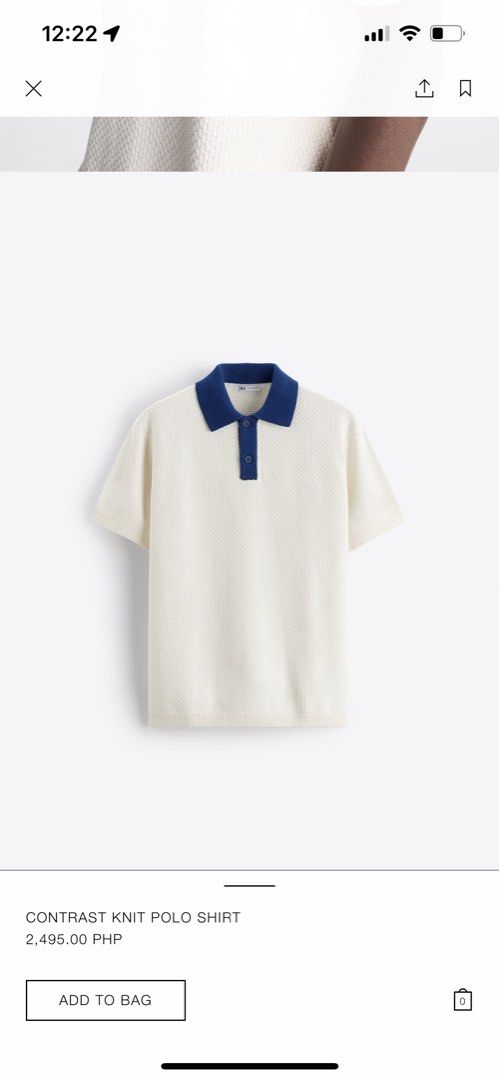 Zara knitted polo on Carousell