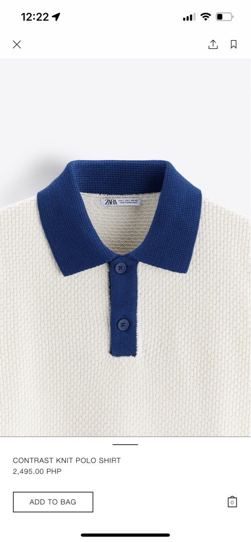 Zara knitted polo on Carousell