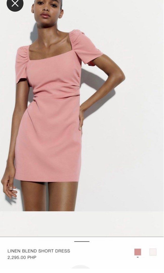 zara pink dress puff sleeve ZARA WOMAN FUCHSIA PINK POPLIN MIDI DRESS PUFF SLEEVE 3067/331 XS S M L