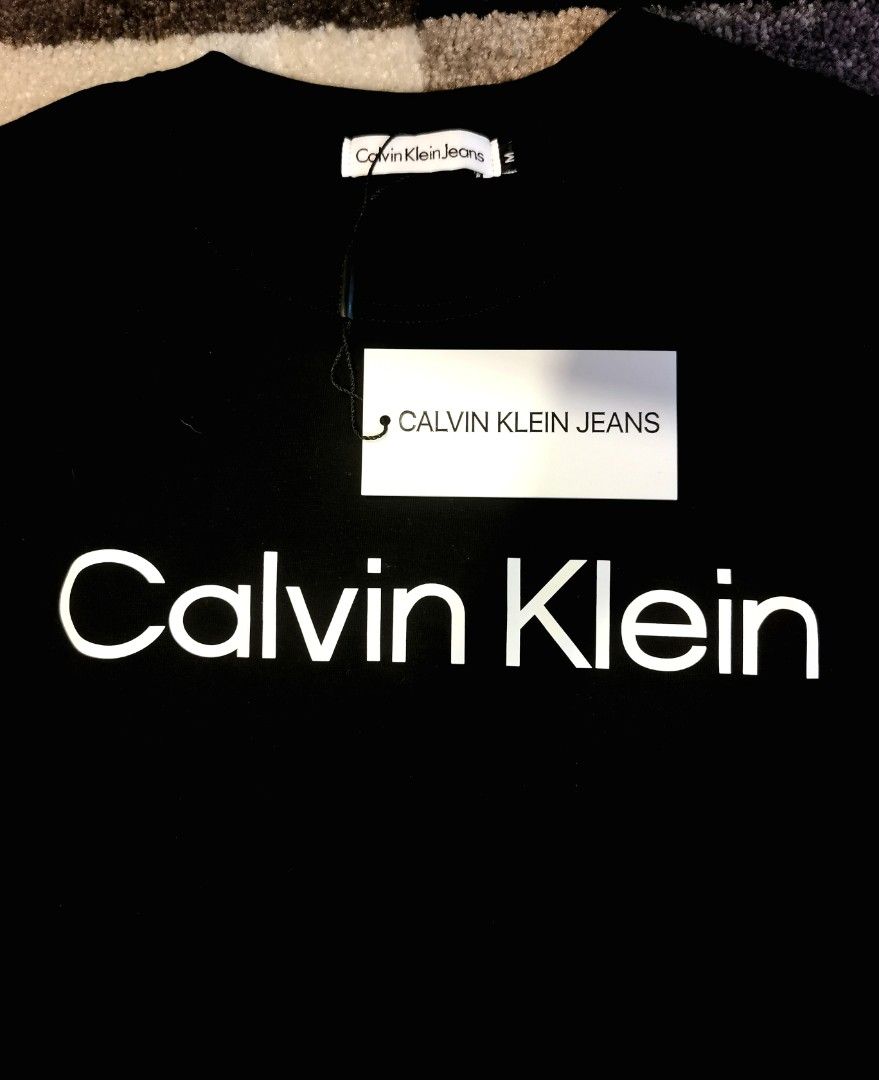 100 Authentic Calvin Klein Logo Long Sleeve Shirt Men s Fashion