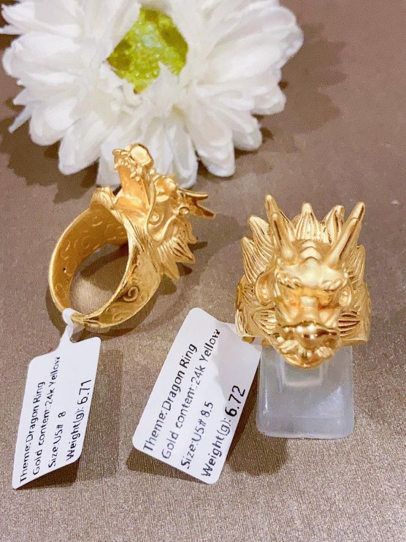 24k gold deals dragon ring