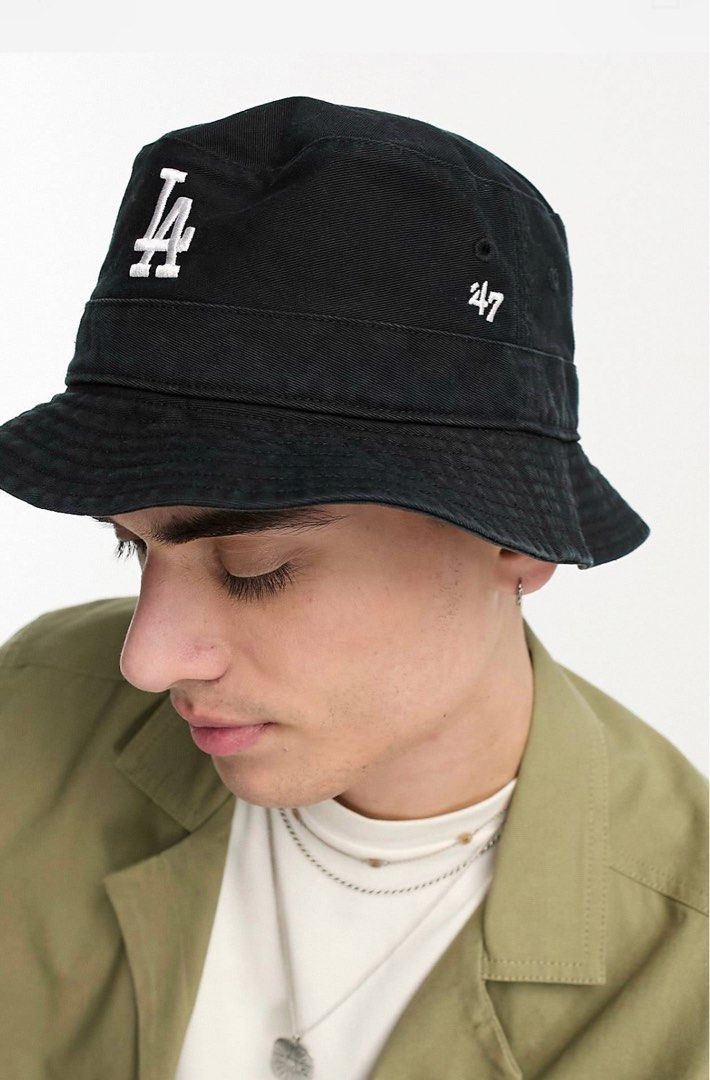 47 MLB LA Bucket Hat in black form USA Free size Carousell