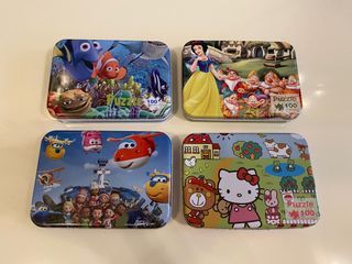 4 boxes of Kid’s Jigsaw Puzzle In Tin Box (100pcs per box)