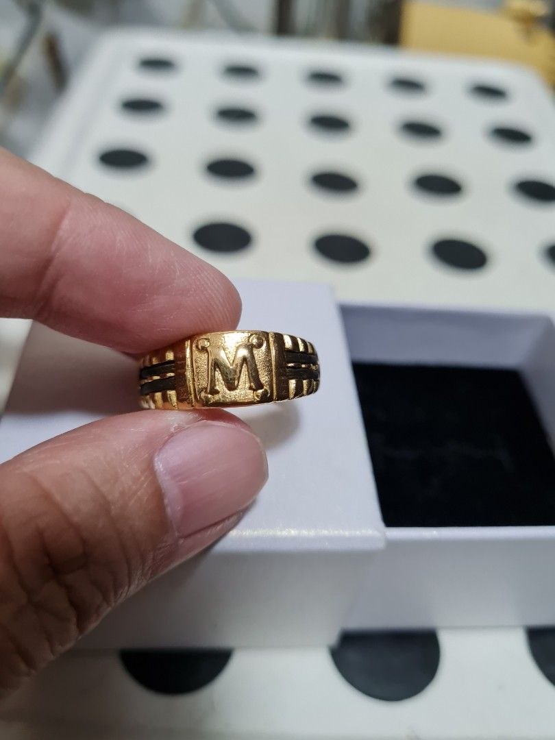 Gold ring clearance with m letter