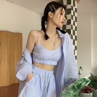 慵懶寬鬆藍白條紋套裝💙🤍 （6/27最後出貨）