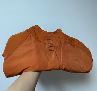 古著 戶外橘色休閒寬鬆哈靈頓夾克外套 內裡可拆卸