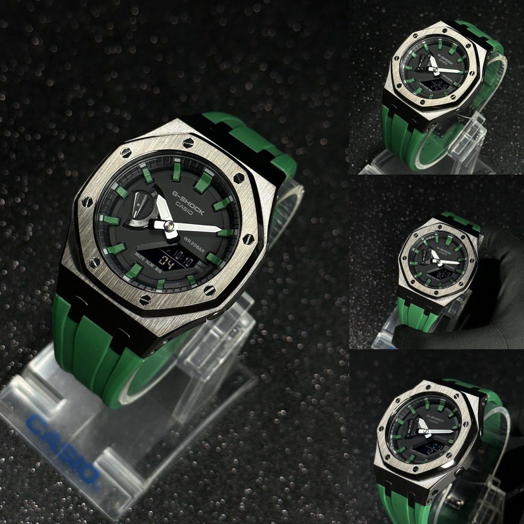G shock navy green top